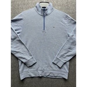 Vineyard Vines Quarter Zip Adult Medium Navy Blue Pullover Stretch Mens